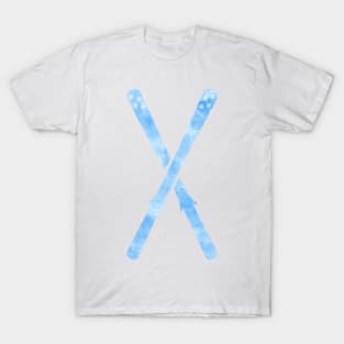 Snow Skis Light Blue T-Shirt